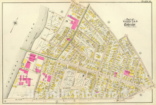 Historic Map : City Atlas - 1903 16. Wards 7-8. - Vintage Wall Art