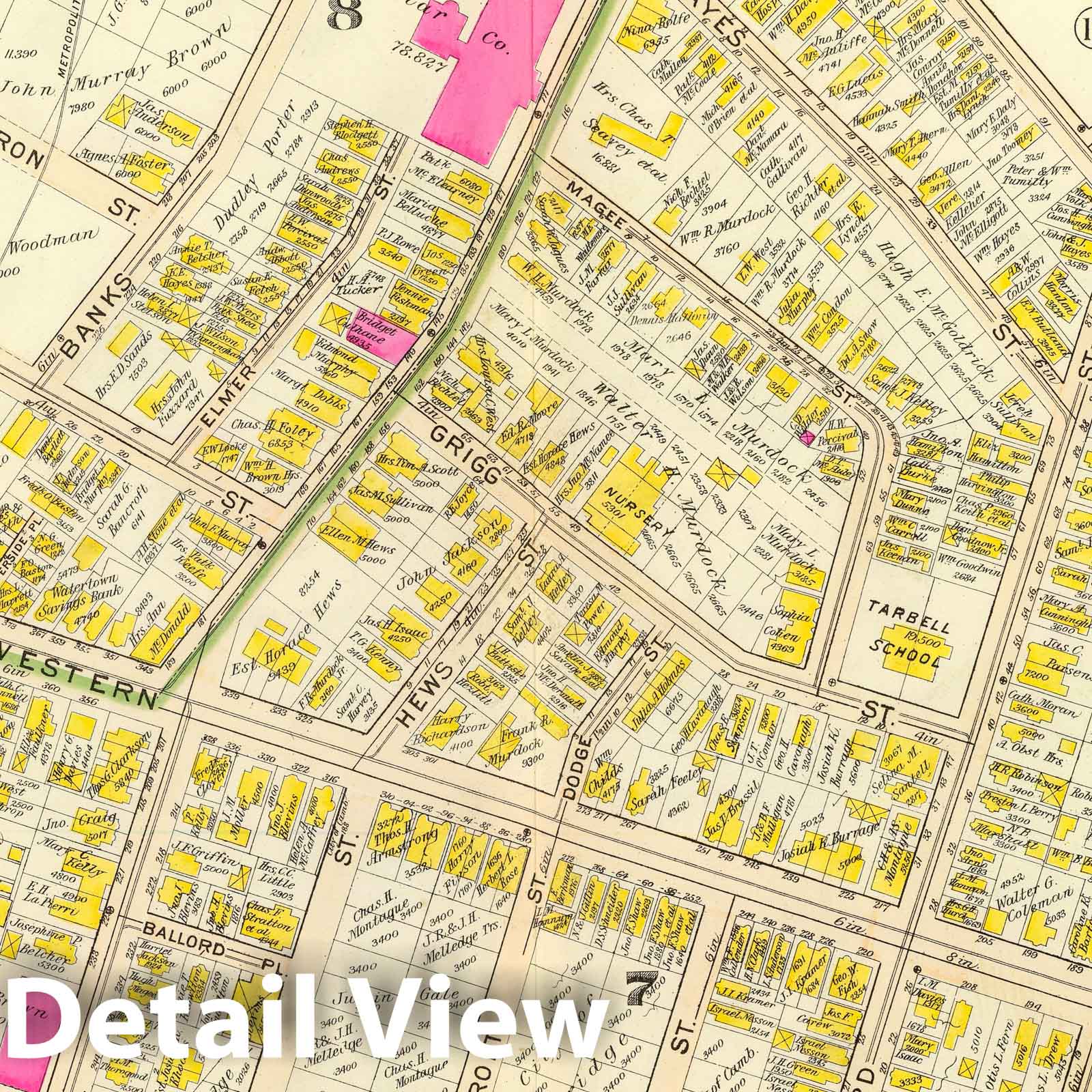 Cambridge, Massachusetts - Wards 7 and 8, 1903 - Historical City Plan Map
