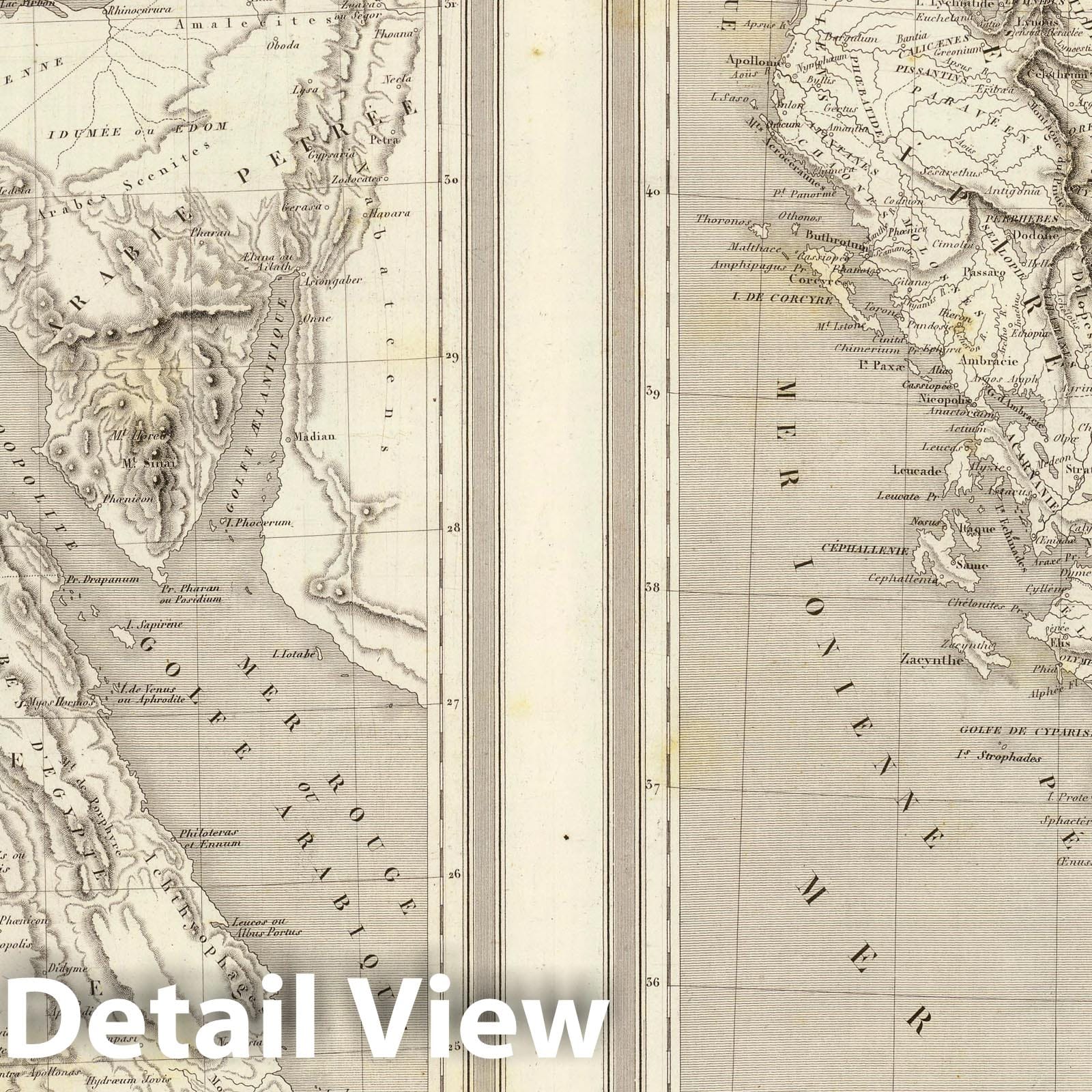 Ancient Egypt and Ancient Greece - River Map, 1837 - Historical Map Print
