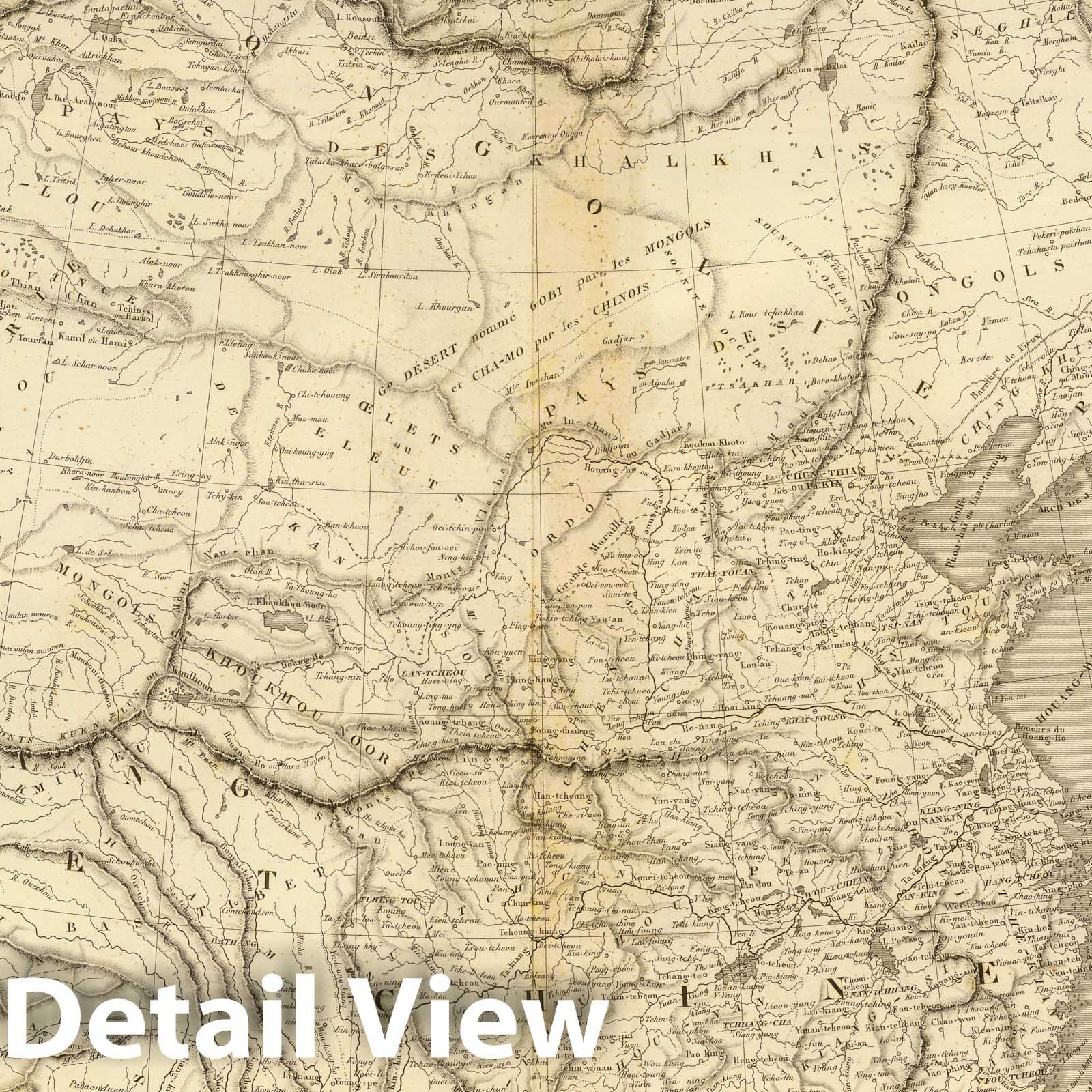 China and Japan - River Map, 1837 - Historical Map Print