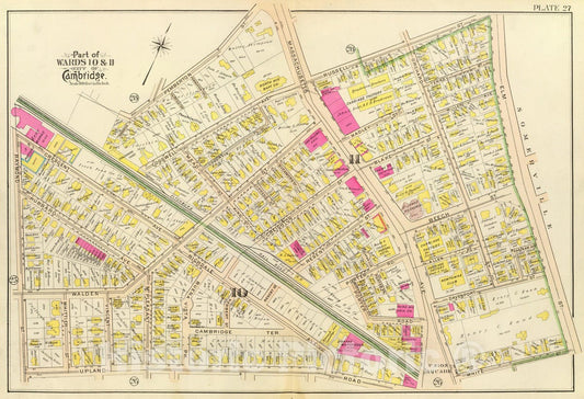 Historic Map : City Atlas - 1903 27. Wards 10-11. - Vintage Wall Art