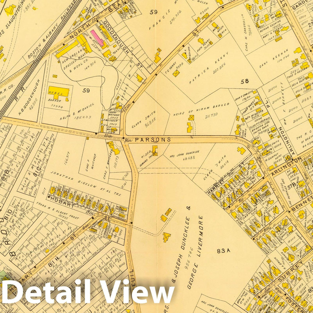 Historic Map : City Atlas - 1899 37. Ward 25 Brighton. - Vintage Wall Art