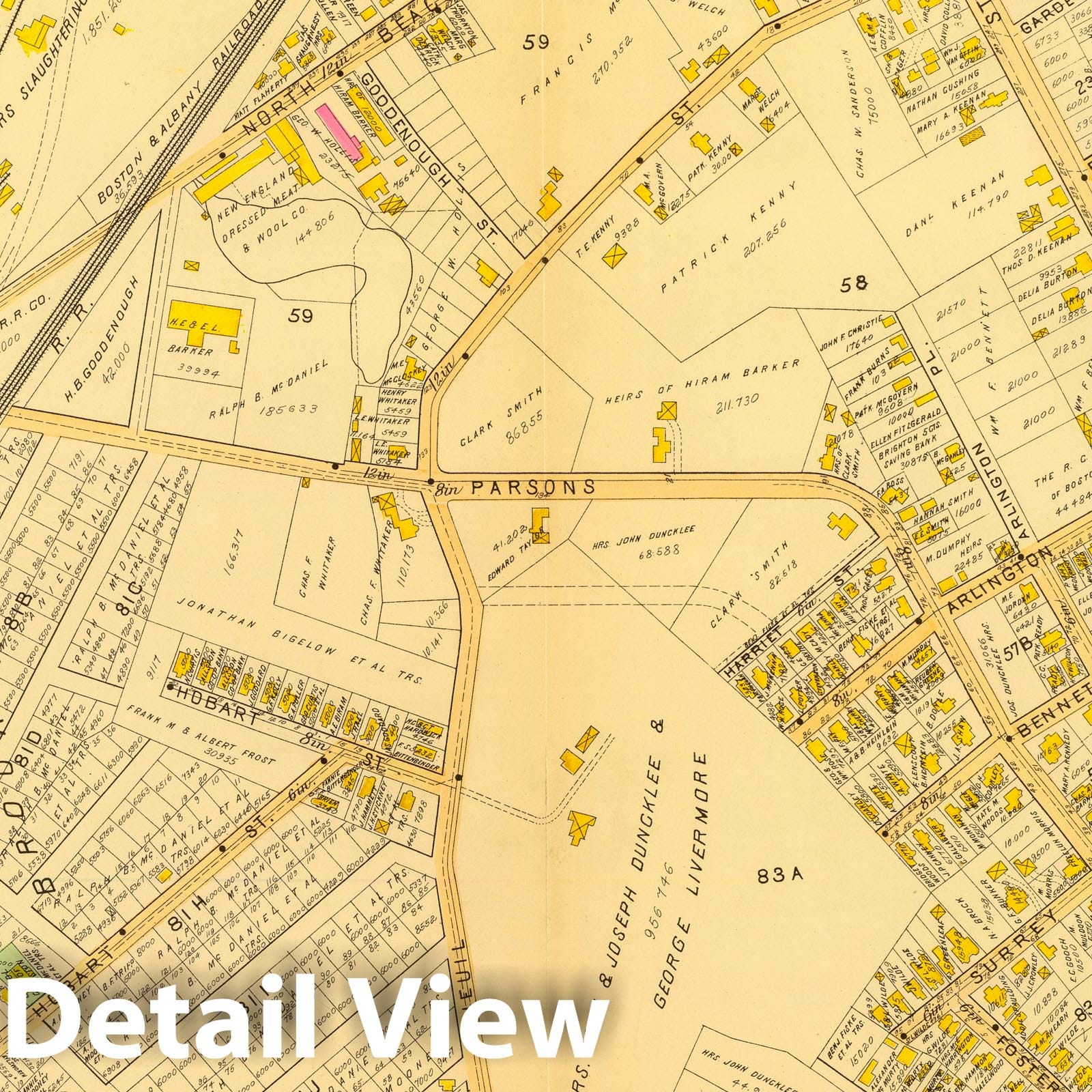 Ward 25, Brighton, Massachusetts - Plate No. 37, 1899 Historical Map Print