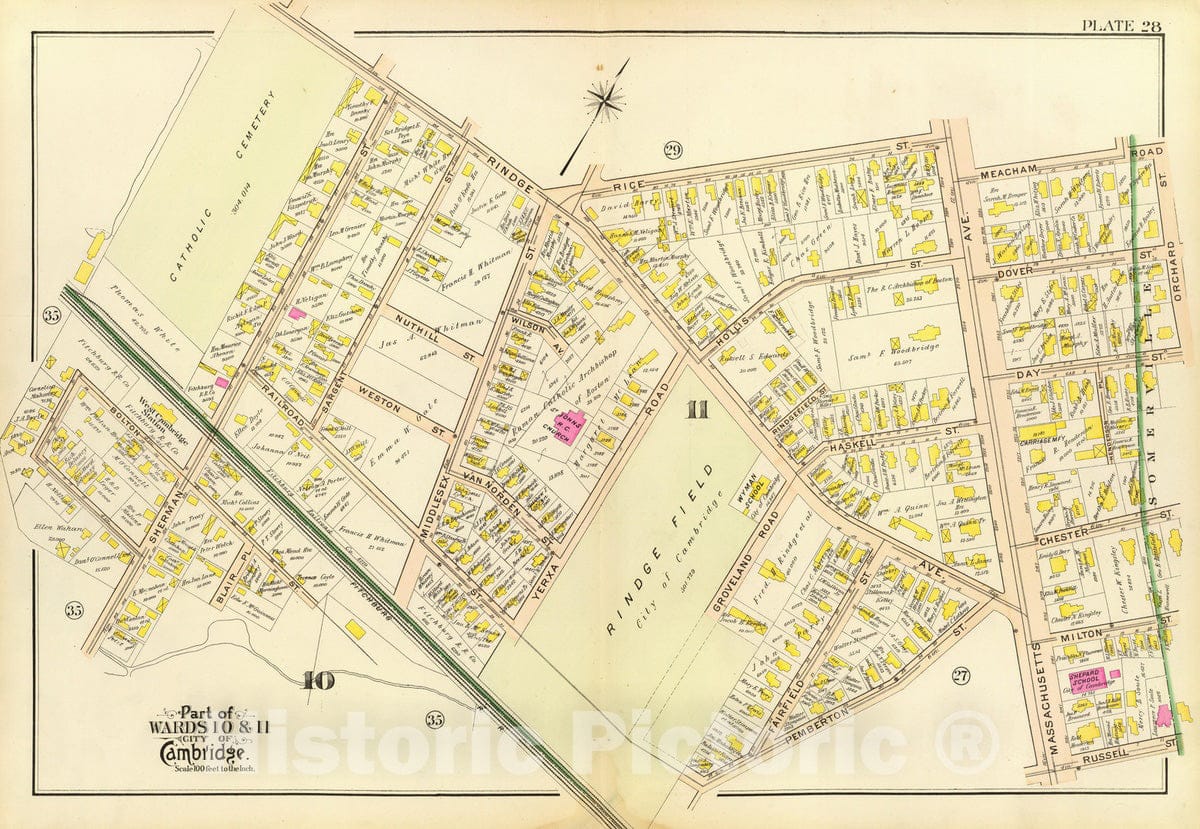 Historic Map : City Atlas - 1903 28. Wards 10-11. - Vintage Wall Art