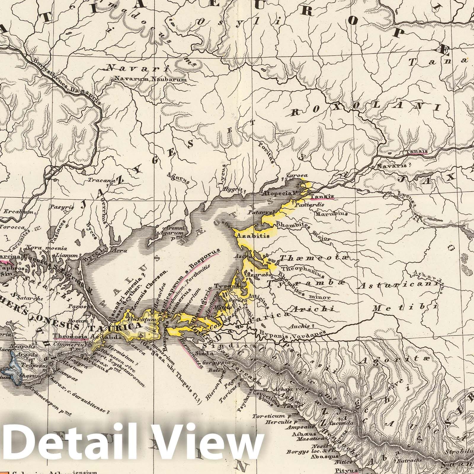 Black Sea Region and Adjacent Waters, 1865 - Historical Map Print