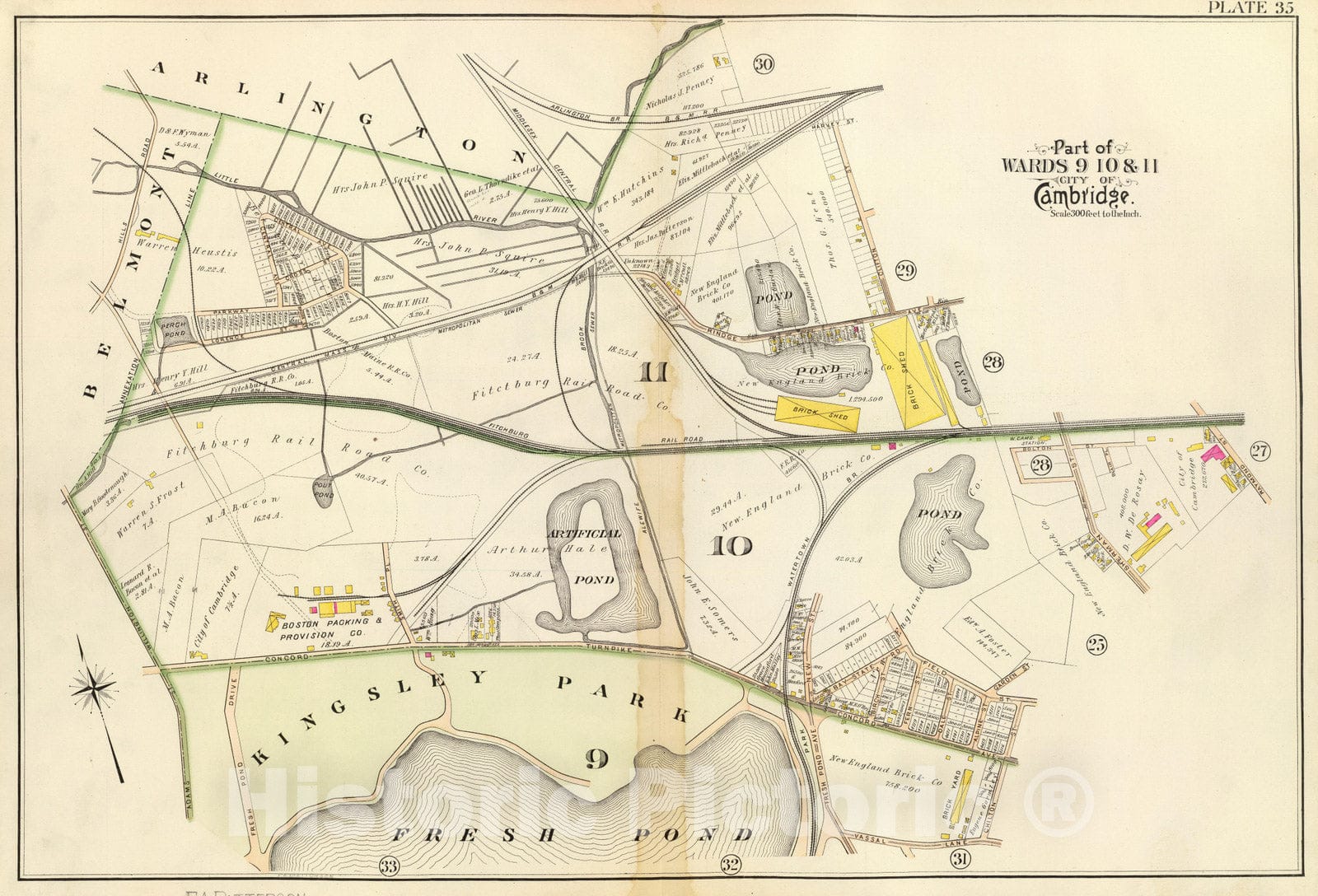 Historic Map : City Atlas - 1903 35. Wards 9-11. - Vintage Wall Art