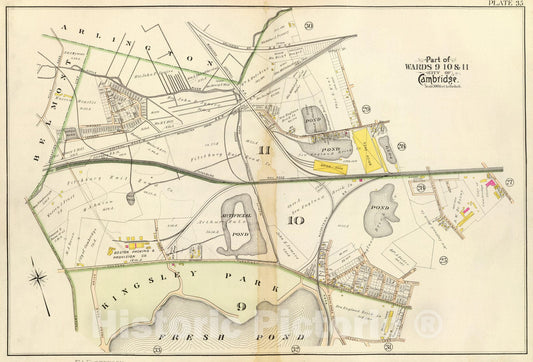 Historic Map : City Atlas - 1903 35. Wards 9-11. - Vintage Wall Art