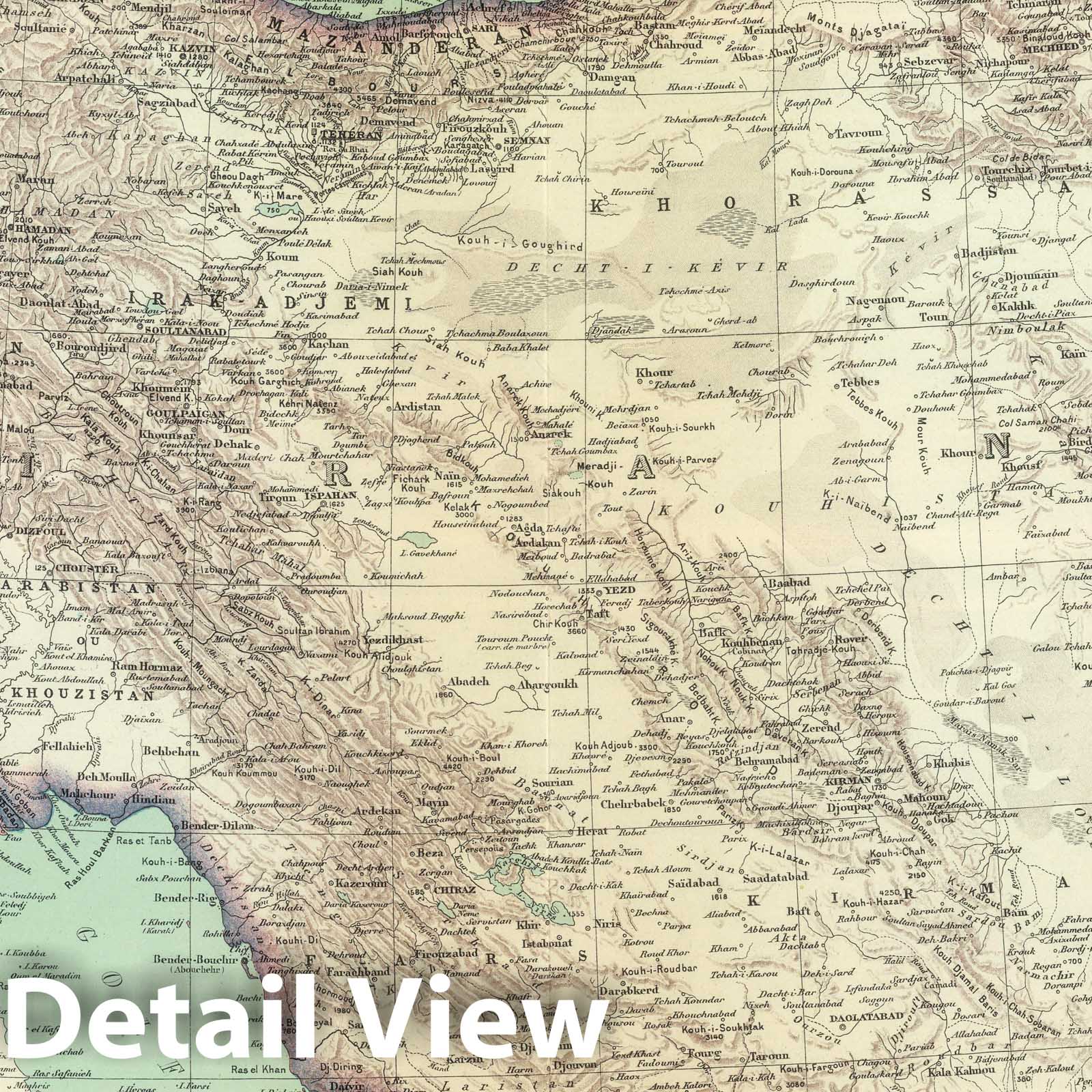 Historic Map : 1935 Iran. - Vintage Wall Art