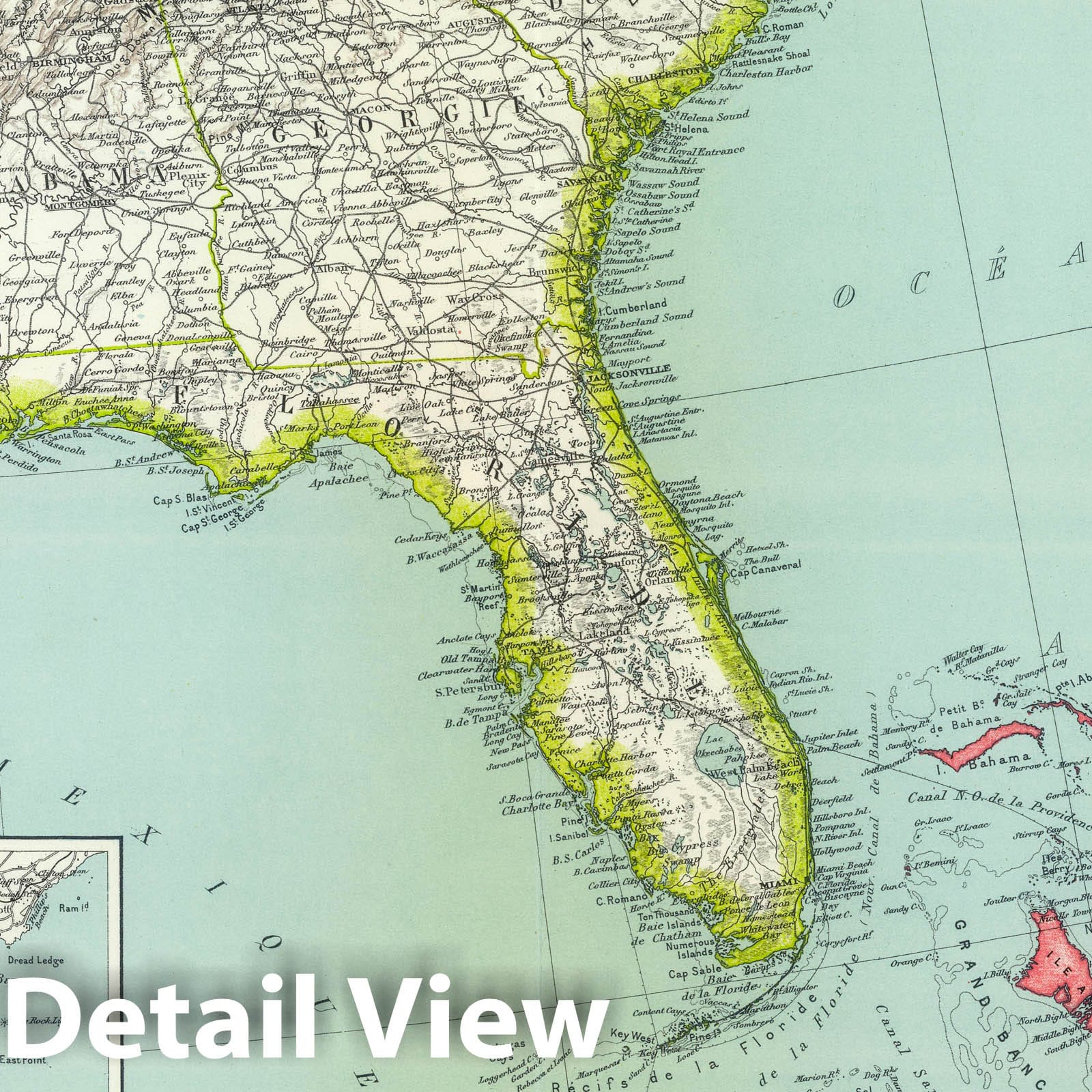 United States Southeastern Portion - Boundary Map, 1935 - Historical Map Print