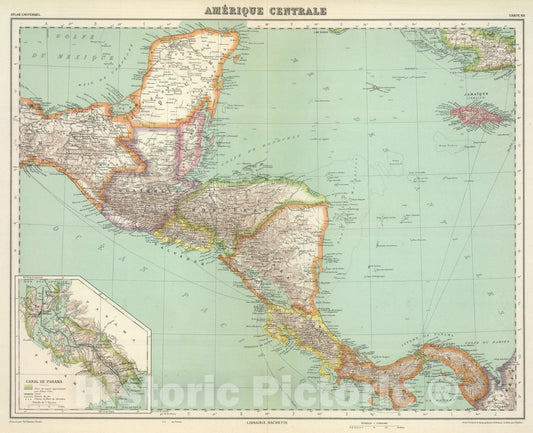 Historic Map : 1930 Amerique Centrale. - Vintage Wall Art