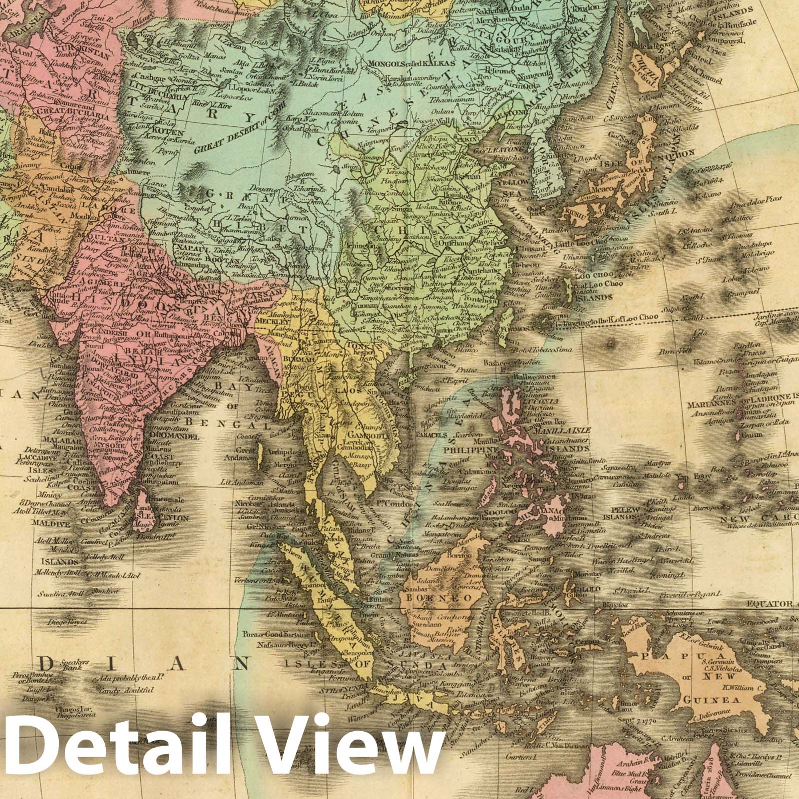 Historic Map : 1828 Asia. - Vintage Wall Art