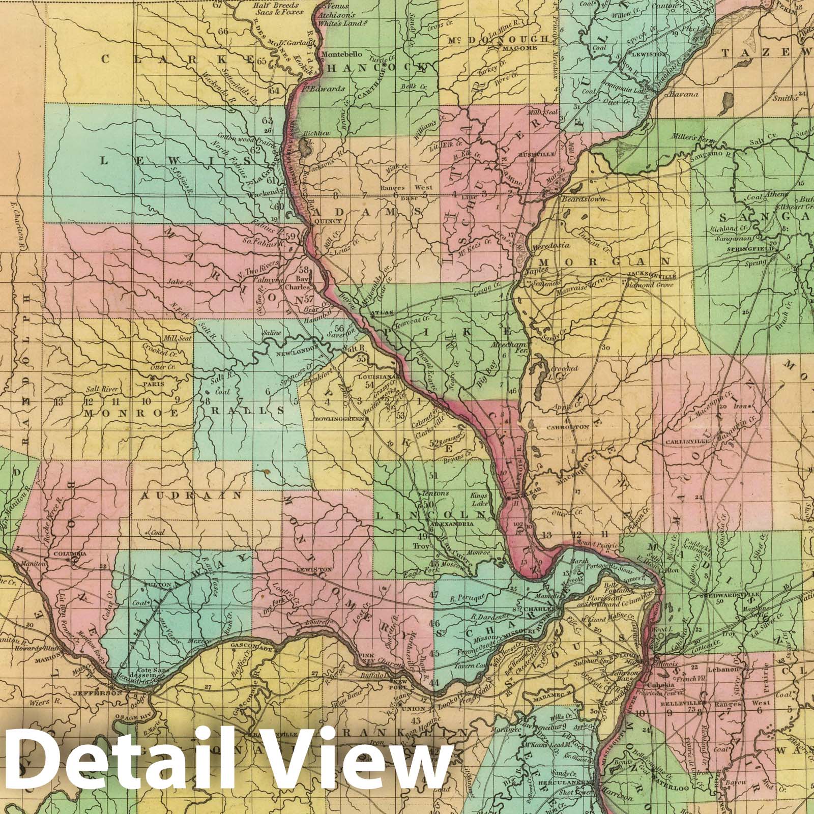 Illinois and Missouri - Railroad Map, 1833 - Tanner American Atlas