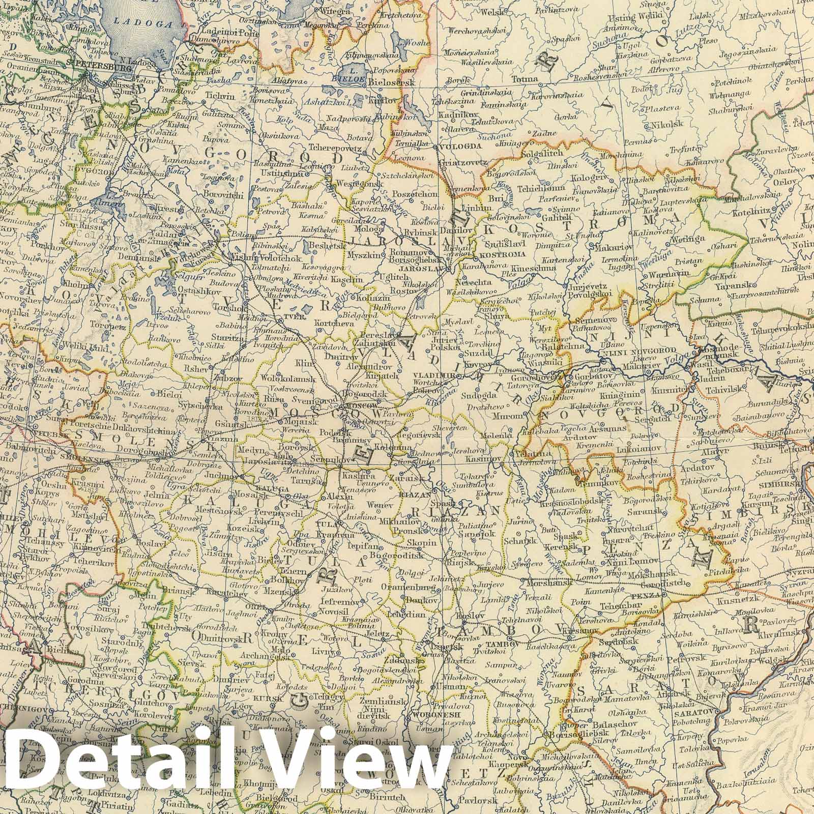 European Russia, 1879 - Historical Map Print from Keith Johnston's Atlas