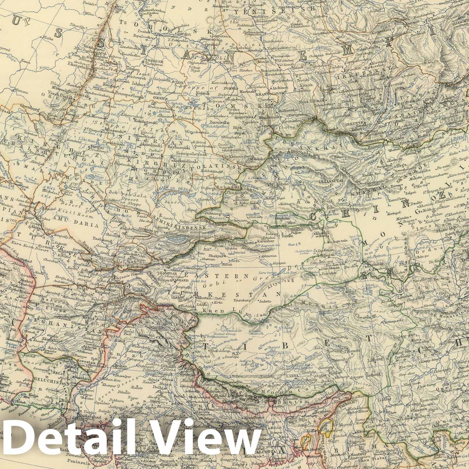 Asia, 1879 - Historical Map Print from Keith Johnston's Atlas