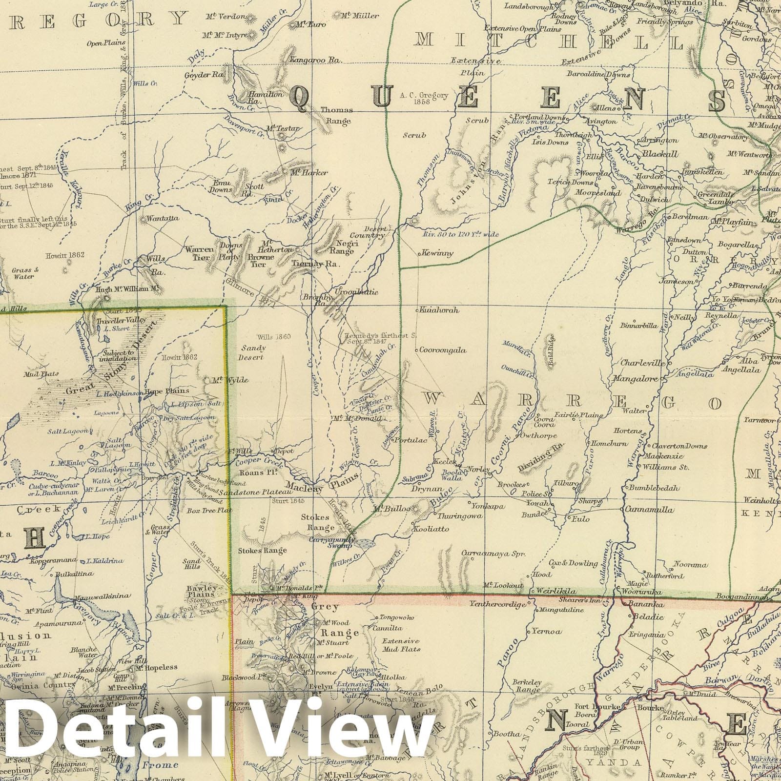 South Australia, New South Wales, Victoria and Queensland, 1879 - Historical Map Print