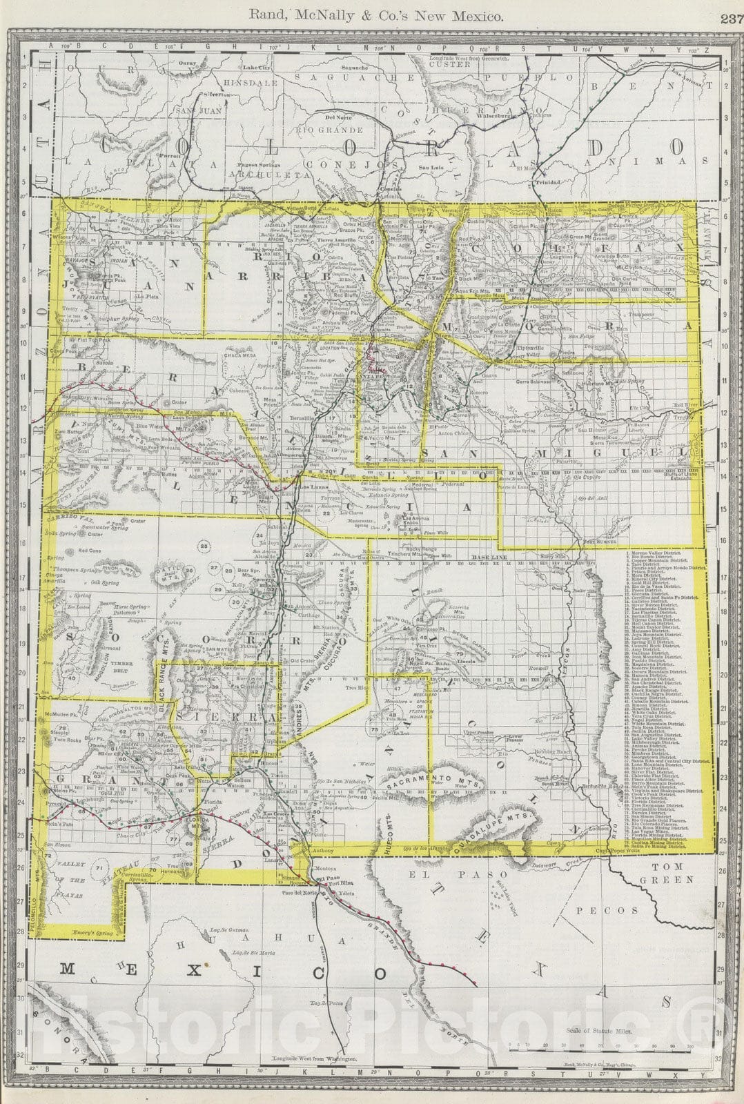 Historic Map : National Atlas - 1889 New Mexico. - Vintage Wall Art