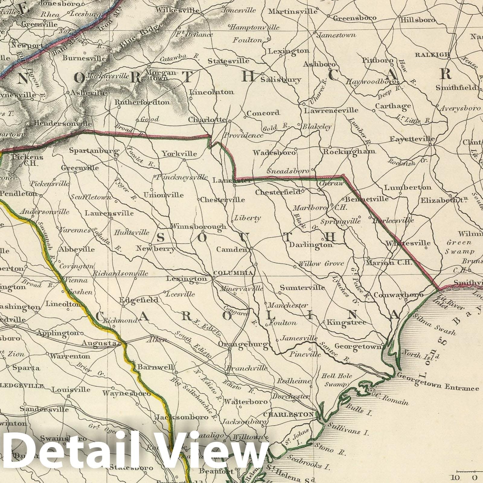 United States, Southeast, 1848 - Historical Map Print