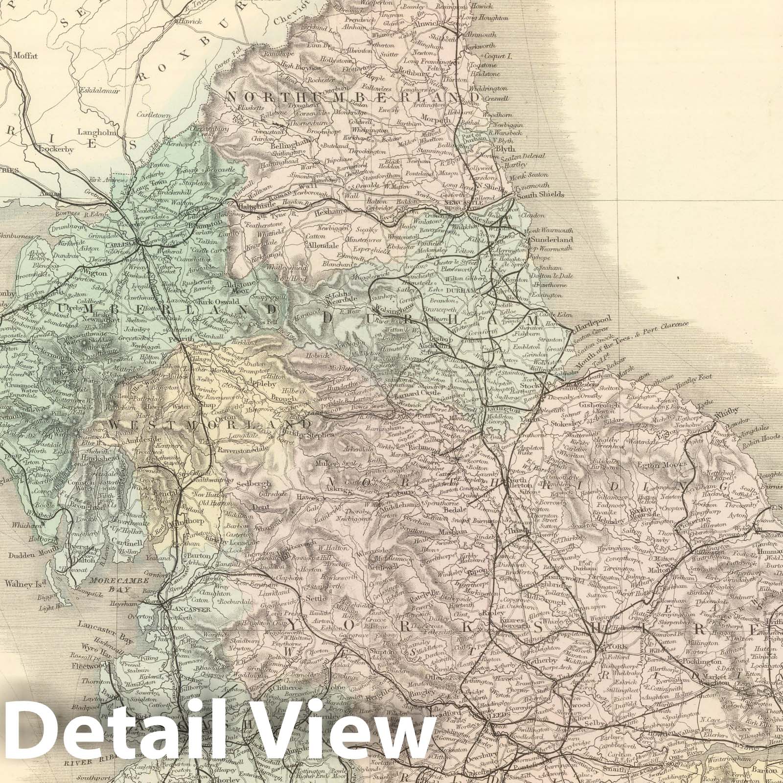 England and Wales - Railroad Map, 1854 - Historical Map Print