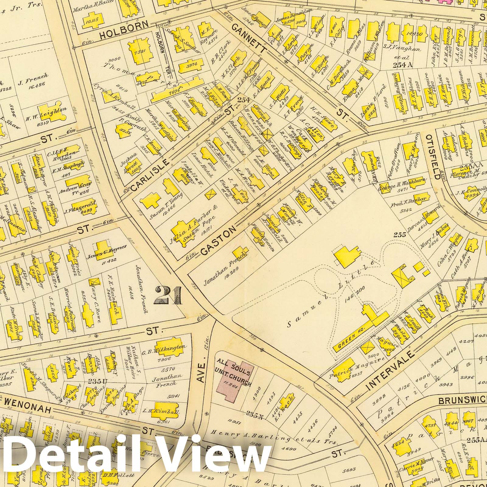Boston, Wards 20 and 21 - 1895 Bromley Atlas Historical Map Print