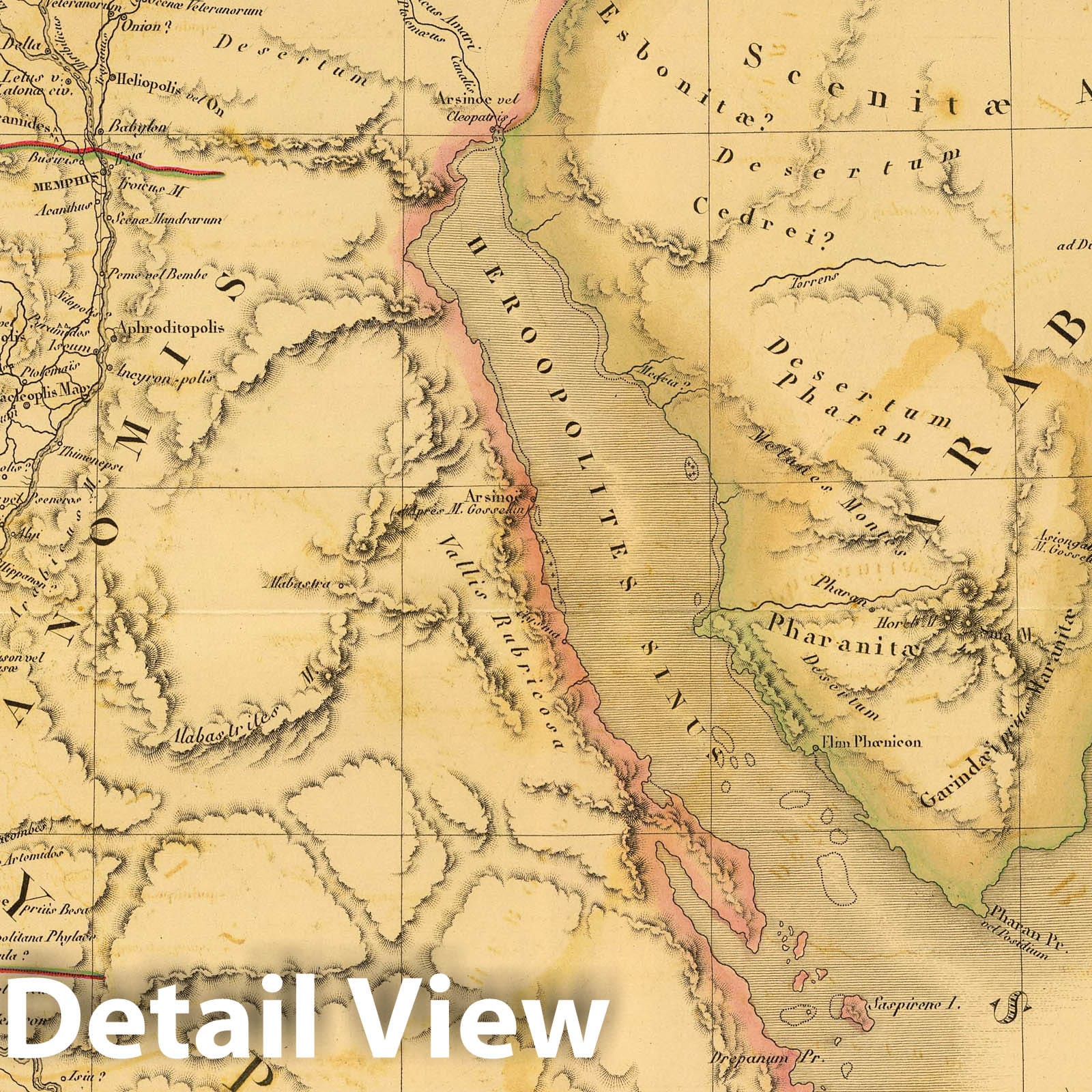 Ancient Egypt, Palestine, and Arabia Petrea, 1822 - Historical Map Print