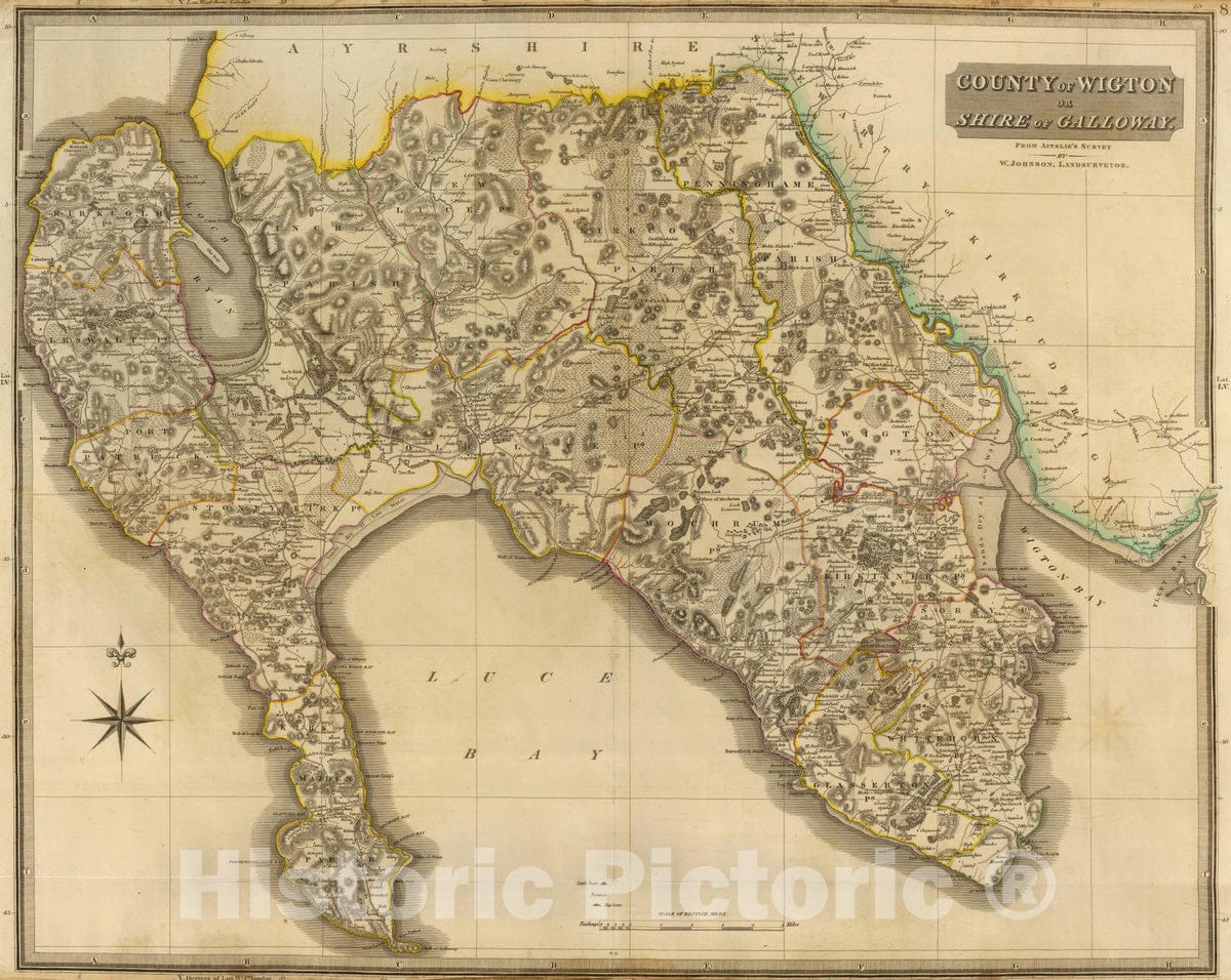 Historic Map : National Atlas - 1832 County of Wigton. - Vintage Wall Art