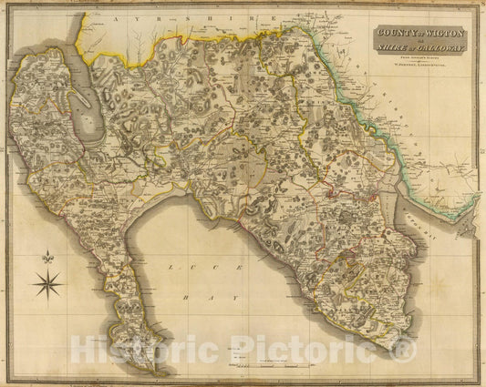 Historic Map : National Atlas - 1832 County of Wigton. - Vintage Wall Art