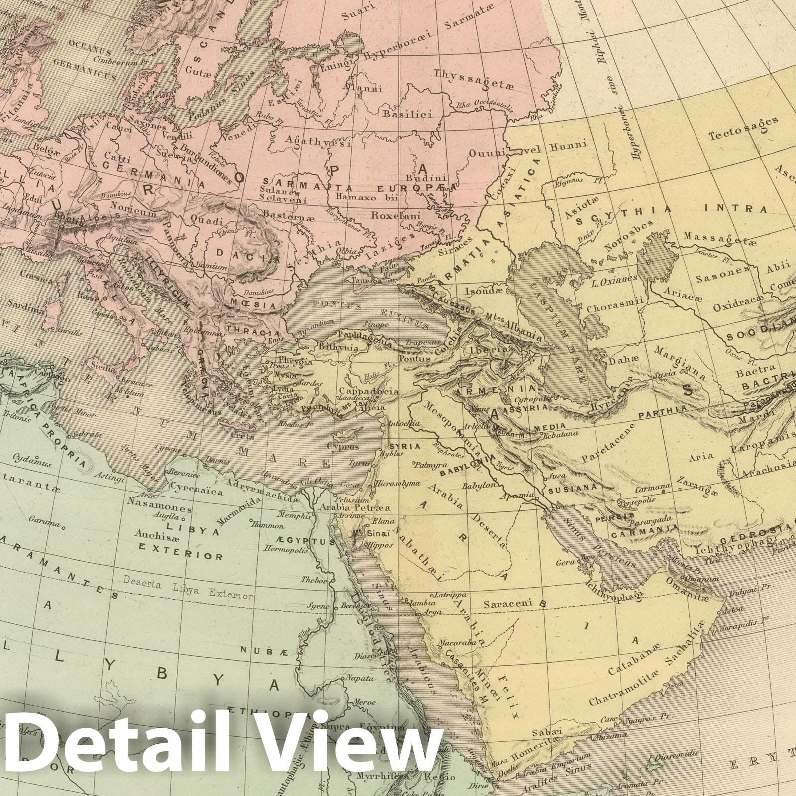 Ancient World - Classical Map, 1892 - Historical Map Reproduction