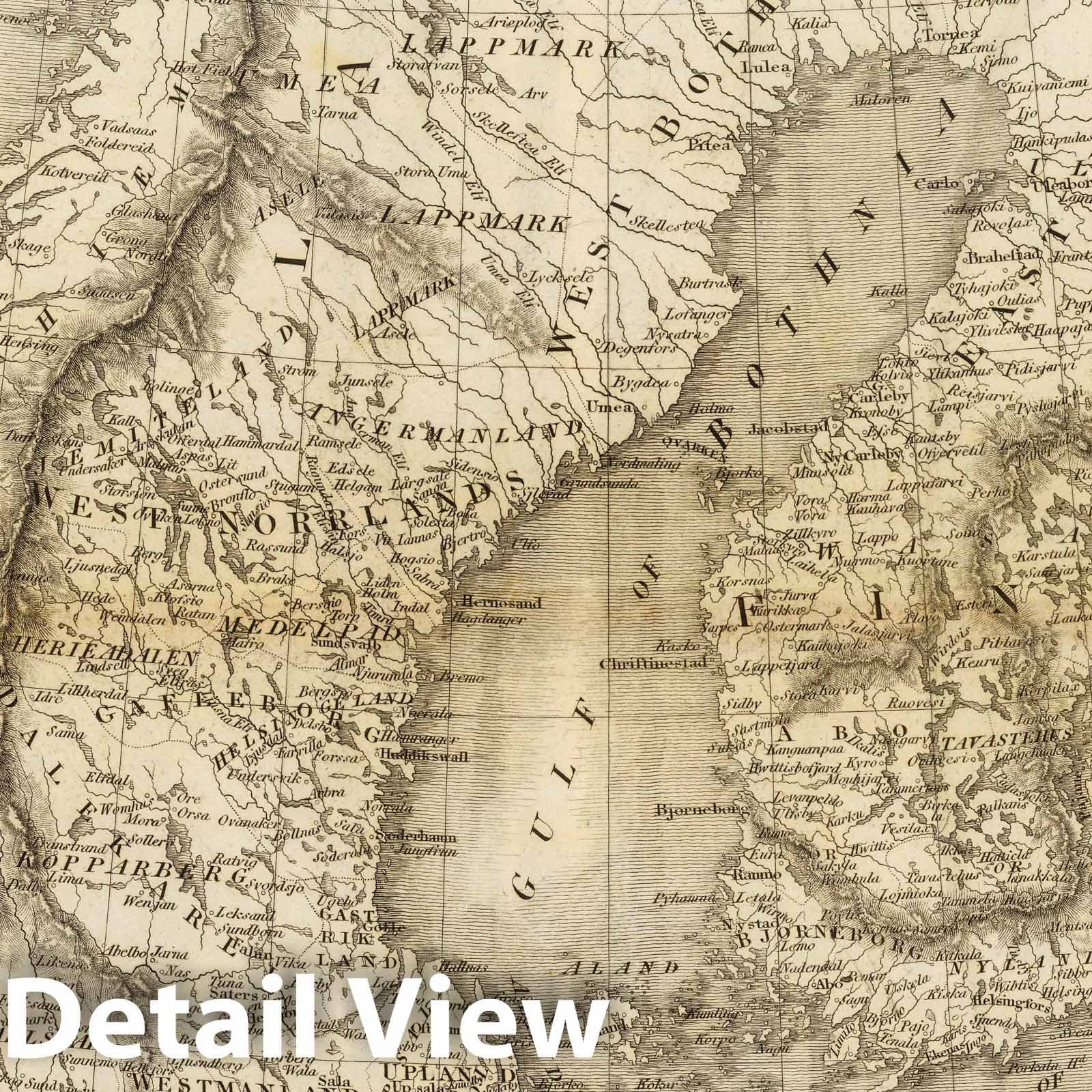 Sweden, Denmark, and Norway - River Map, 1814 - Historical Map Print