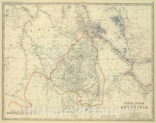 Upper Nubia and Ethiopia, 1879 - Historical Map Print