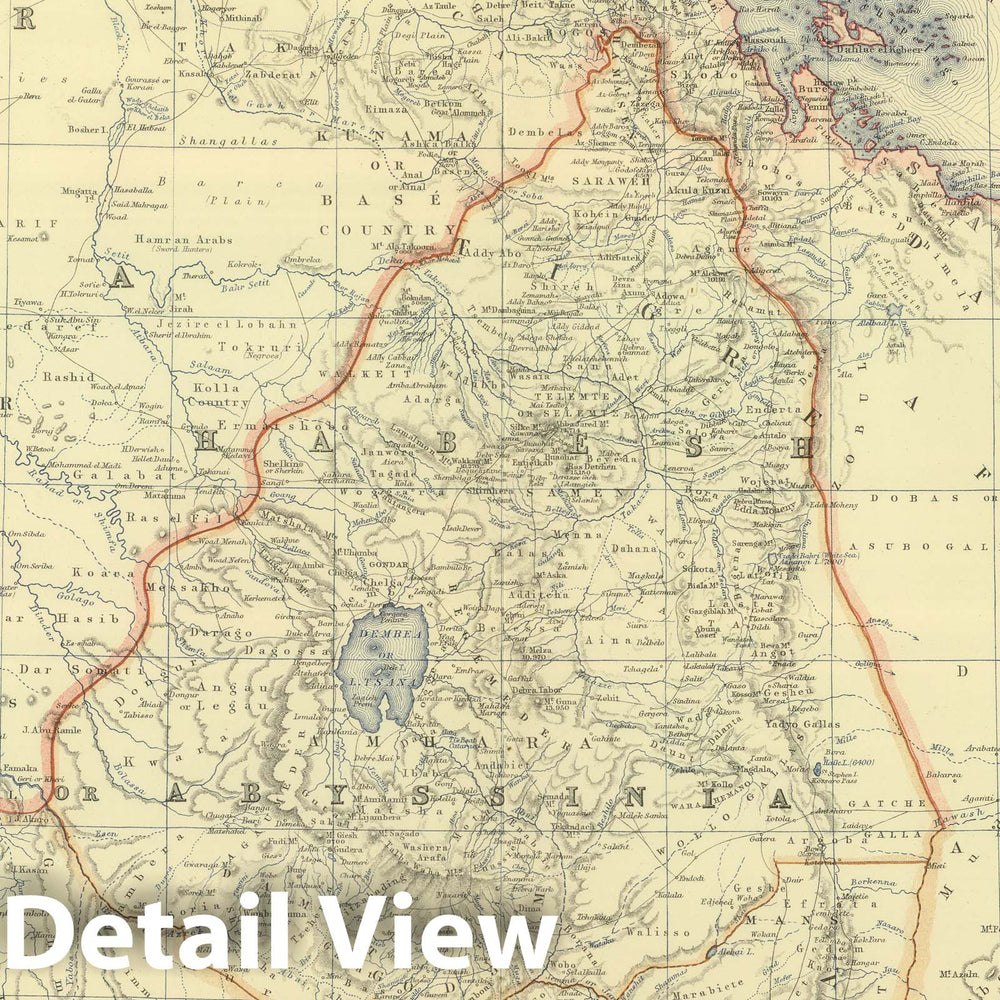 Historic Map : 1879 Upper Nubia and Abyssinia. - Vintage Wall Art