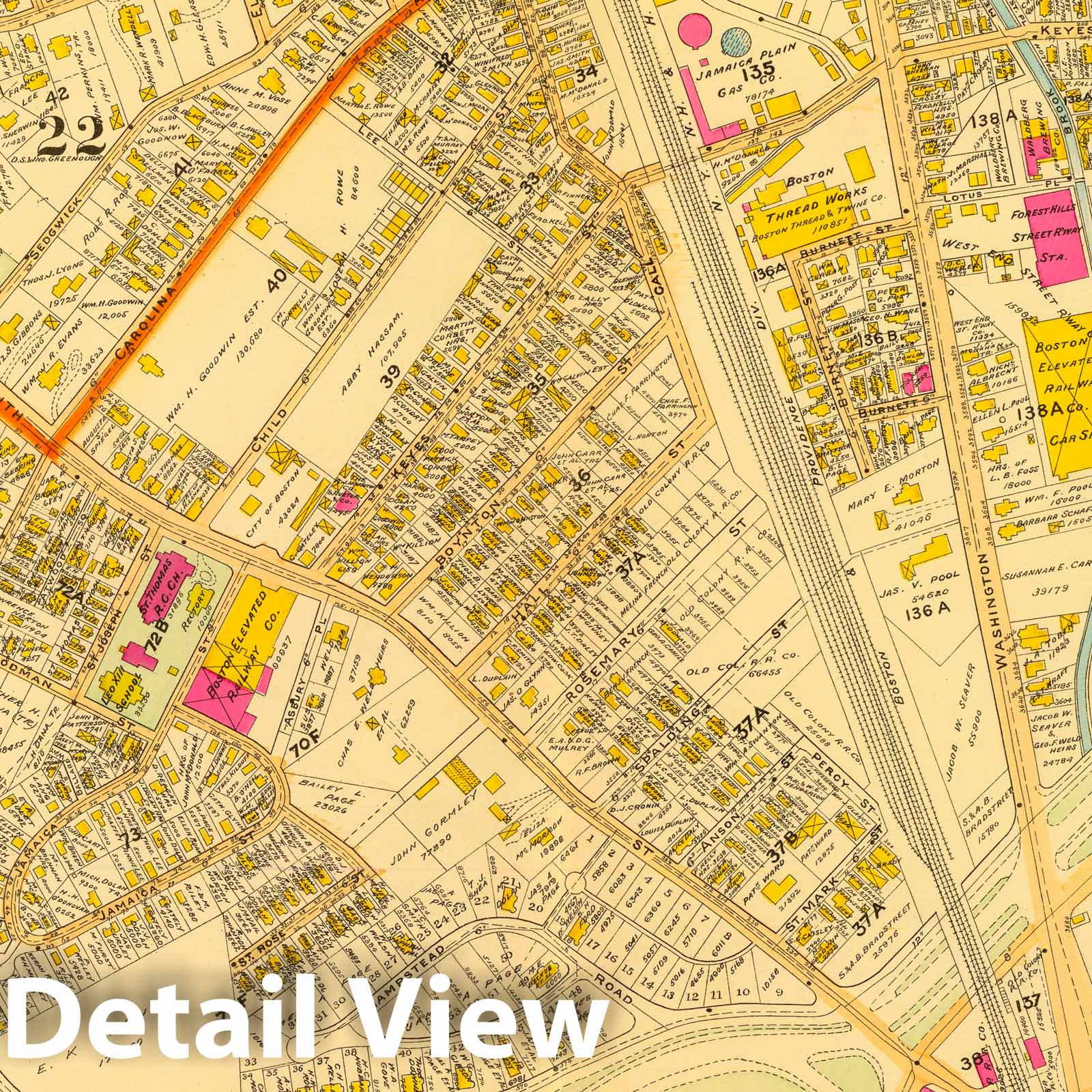 West Roxbury, Boston, Massachusetts 1899 - Historical Map Print
