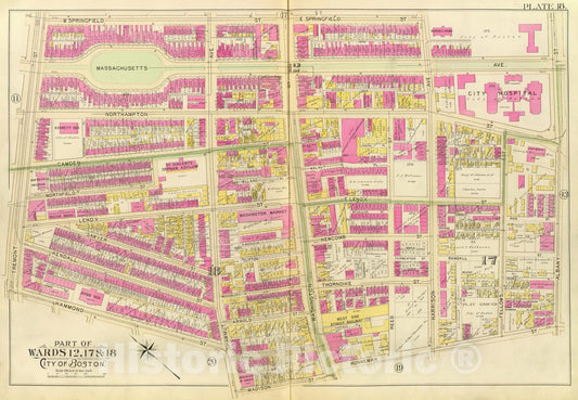 Historic Map : City Atlas - 1895 18. Wards 12, 17-18. - Vintage Wall Art