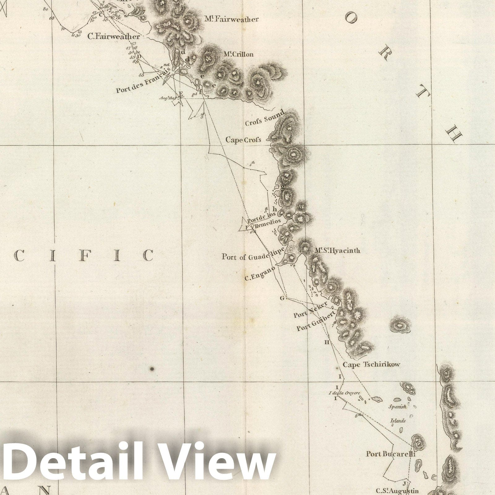 Northwest Coast of America - Plate No. 1, 1799 - Historical Nautical Chart Print
