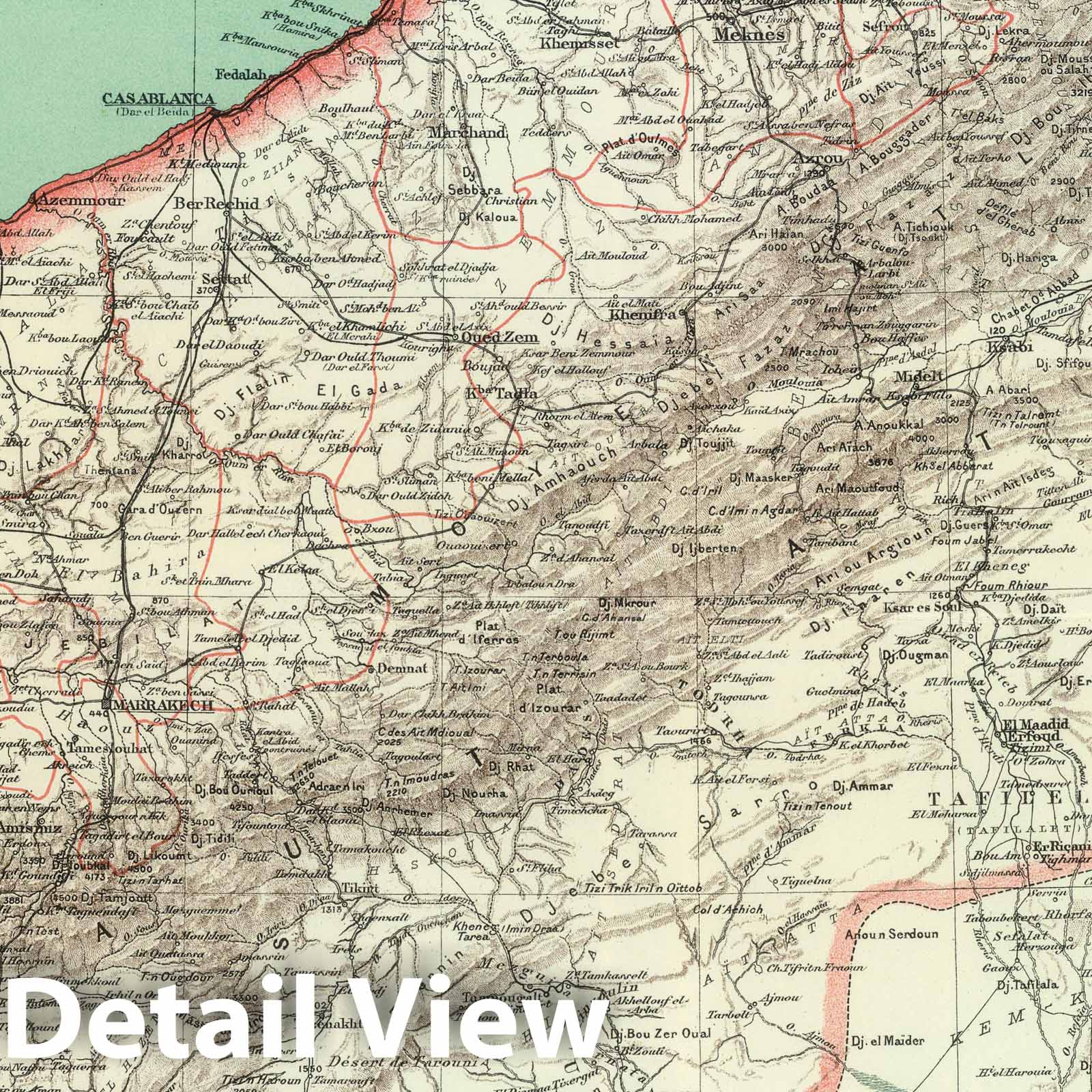 Morocco - Plate No. 57, 1937 Historical Map Print