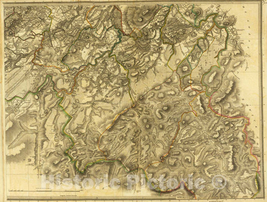 Historic Map : National Atlas - 1832 Edinburgh Shire 4 S. - Vintage Wall Art