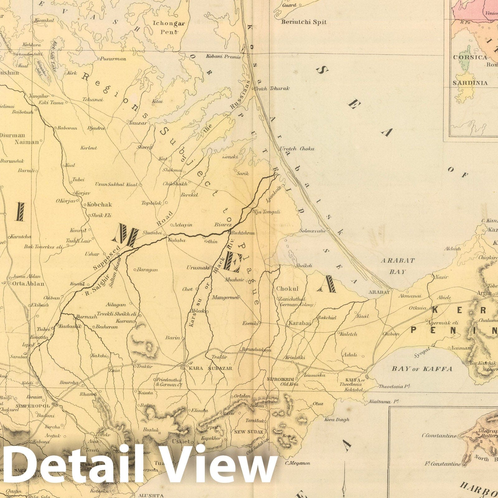 Historic Map : 1859 Crimea. - Vintage Wall Art