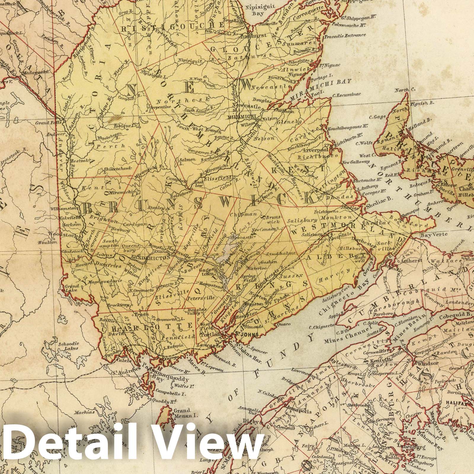 Canada, New Brunswick, Nova Scotia East Sheet - 1856 Historical Map Print