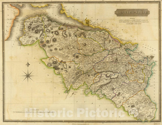 Historic Map : National Atlas - 1832 Renfrew-Shire. - Vintage Wall Art