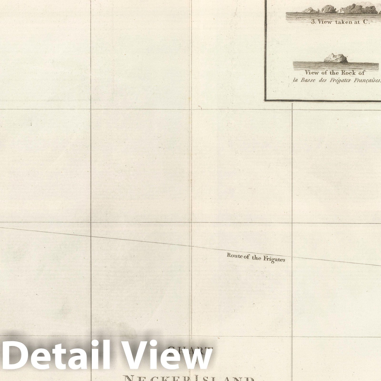 Necker Island - Nautical Chart, 1799 - Historical Map Print