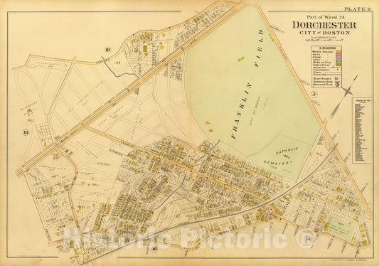 Historic Map : City Atlas - 1899 11. Ward 24 Dorchester. - Vintage Wall Art