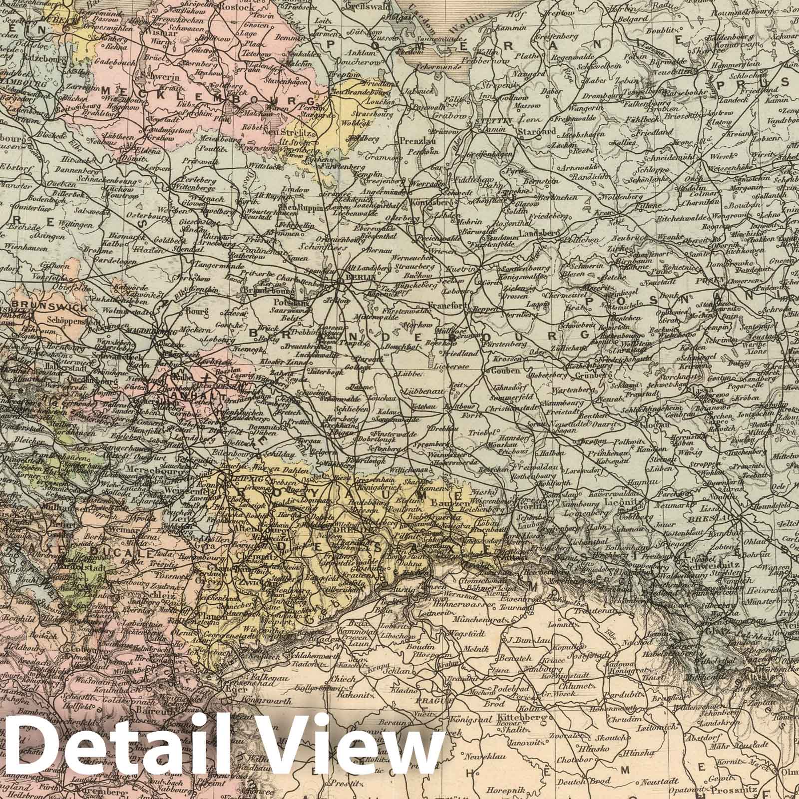 Germany - Railroad Map, 1892 - Historical Map Print