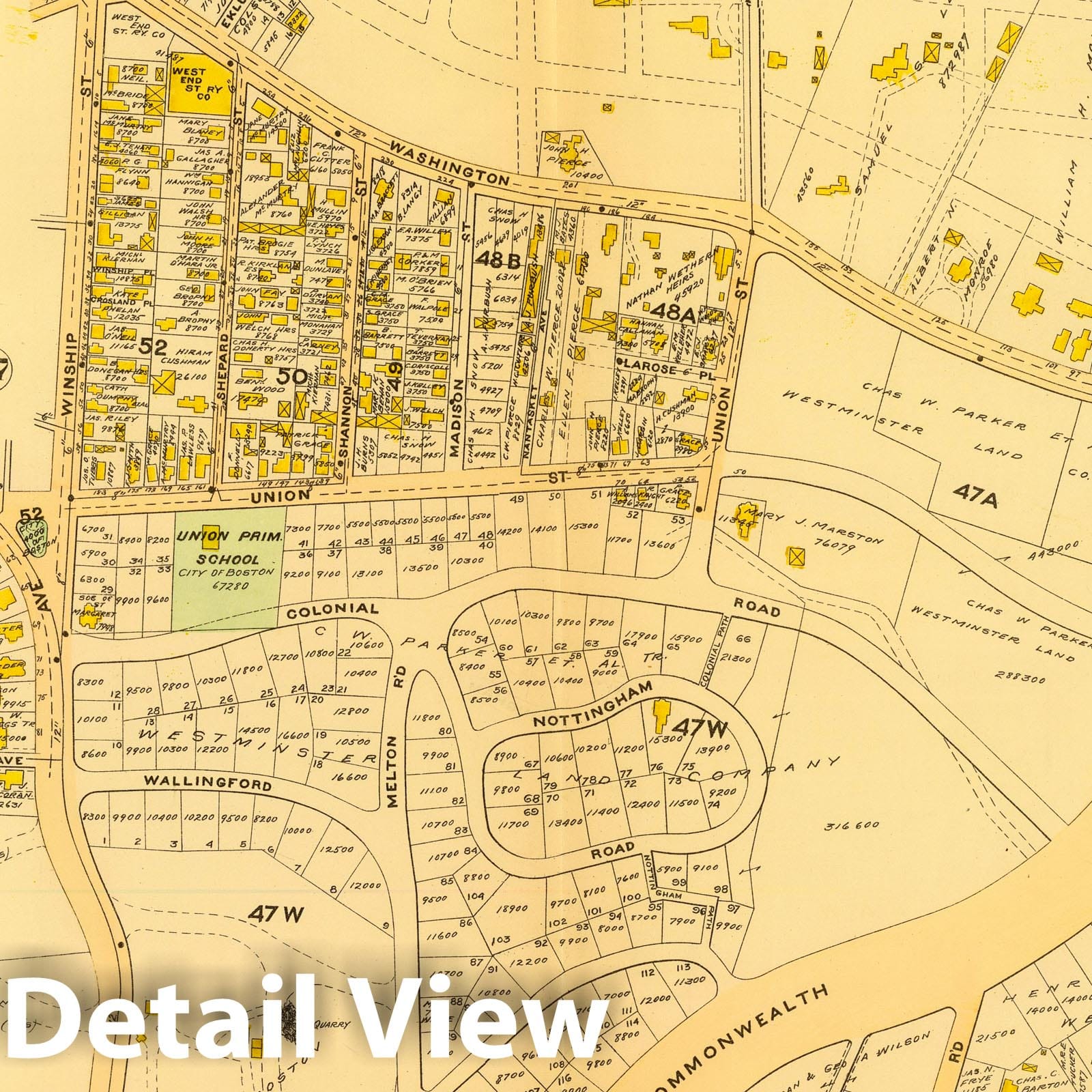 Ward 25, Brighton, Massachusetts - Plate No. 38, 1899 Historical Map Print