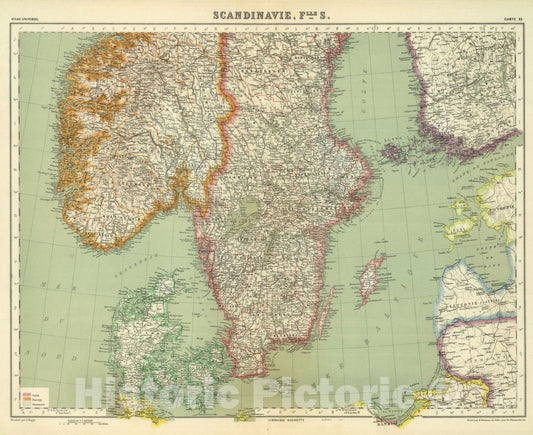 Historic Map : 1930 Scandanavie Flle. S. - Vintage Wall Art