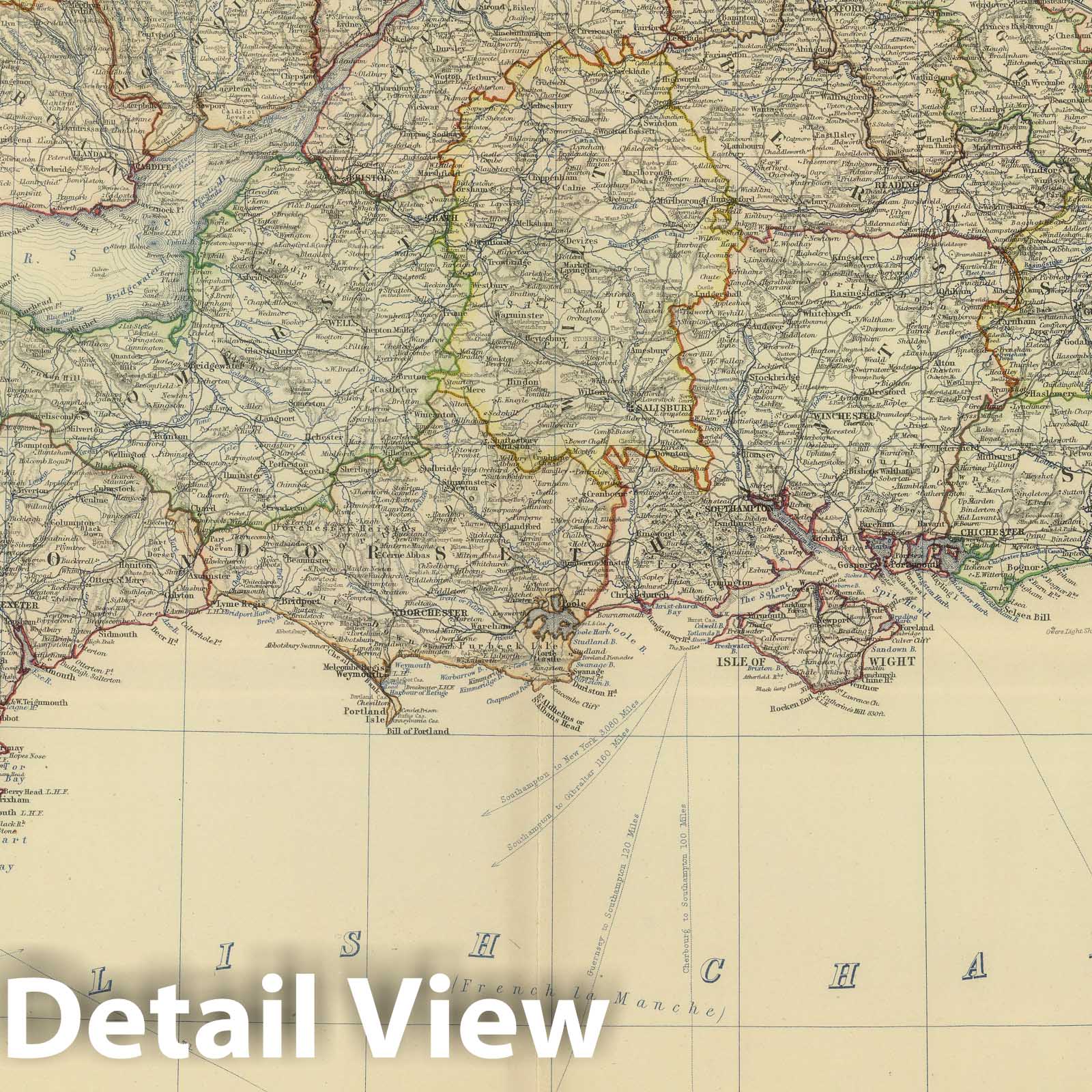 England and Wales, Southern Sheet, 1879 - Historical Map Print