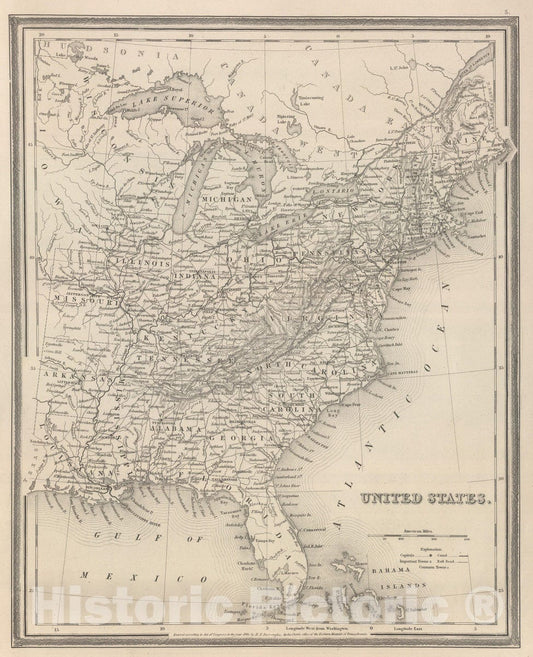 Historic Map : 1848 United States. v2 - Vintage Wall Art