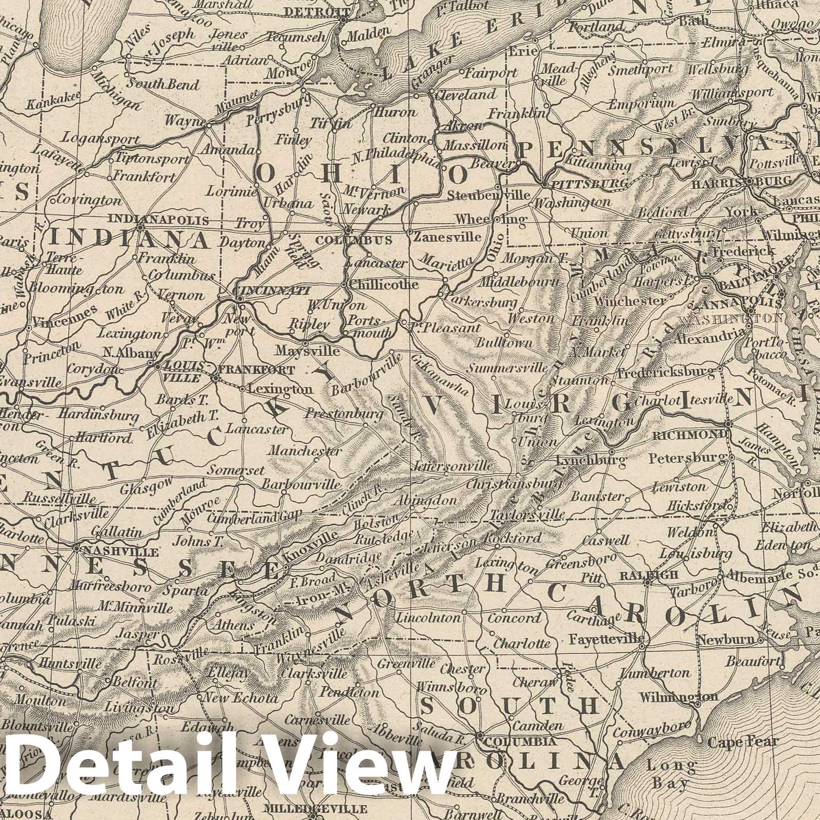 United States 1848 Historical Map Print