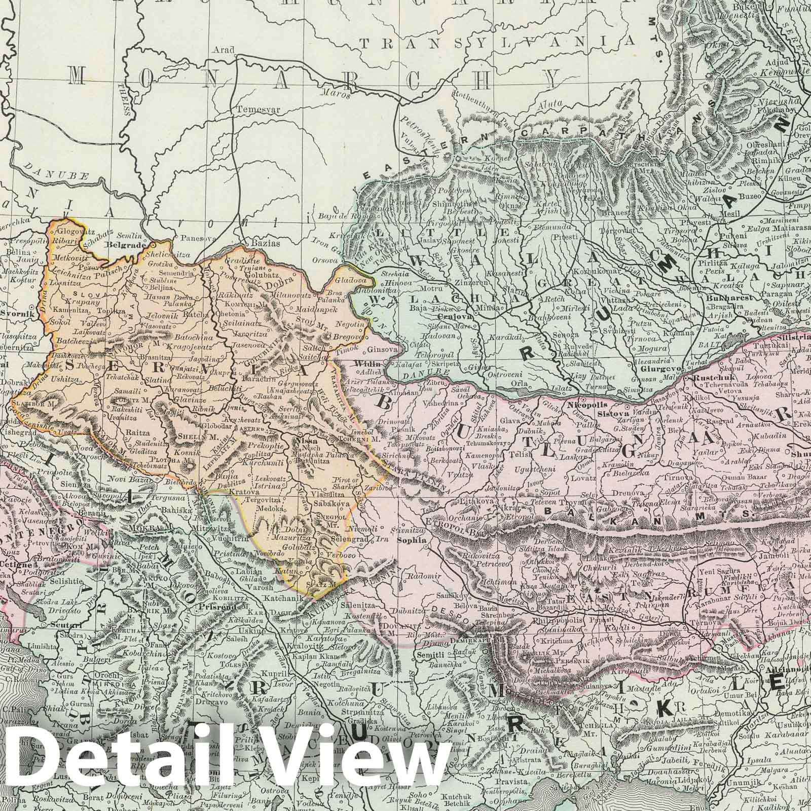 Turkey in Europe with Crete - Railroad Map, 1889