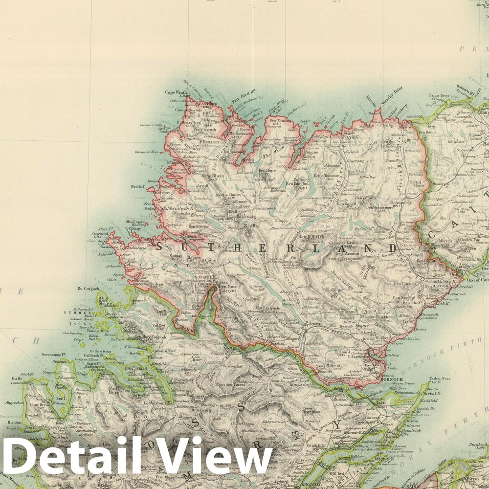 Historic Map : 1911 Scotland (northern sheet). - Vintage Wall Art