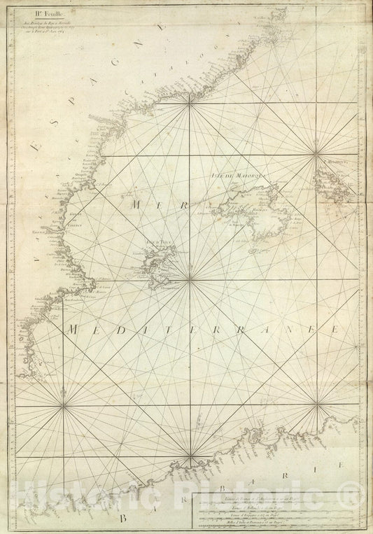 Western Mediterranean: Spain and Algeria - Nautical Chart - Plate No. II, 1764