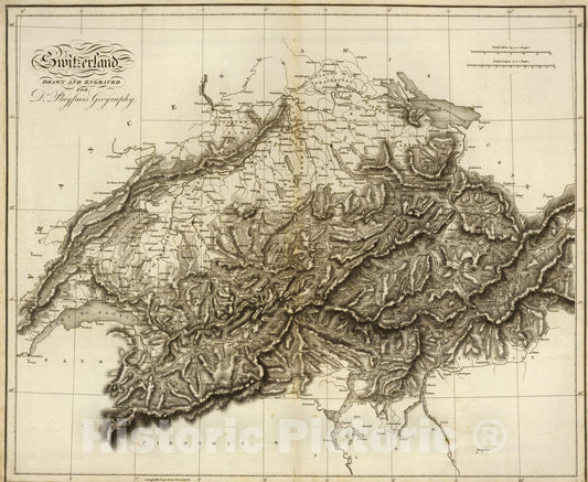 Switzerland - River Map, 1814 - Historical Map Print